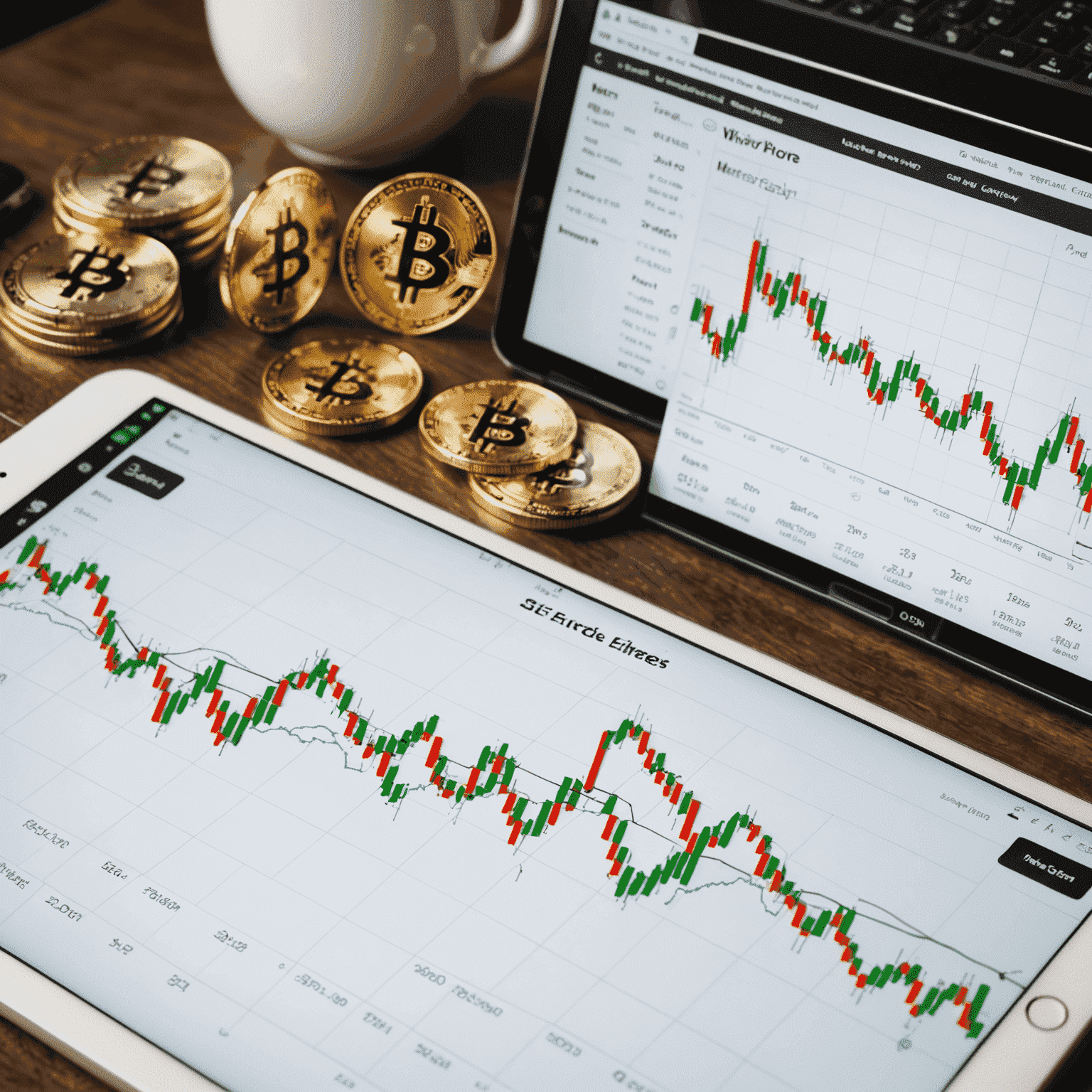 Chart showing different types of moving averages: SMA, EMA, and WMA plotted on a price chart of a popular cryptocurrency