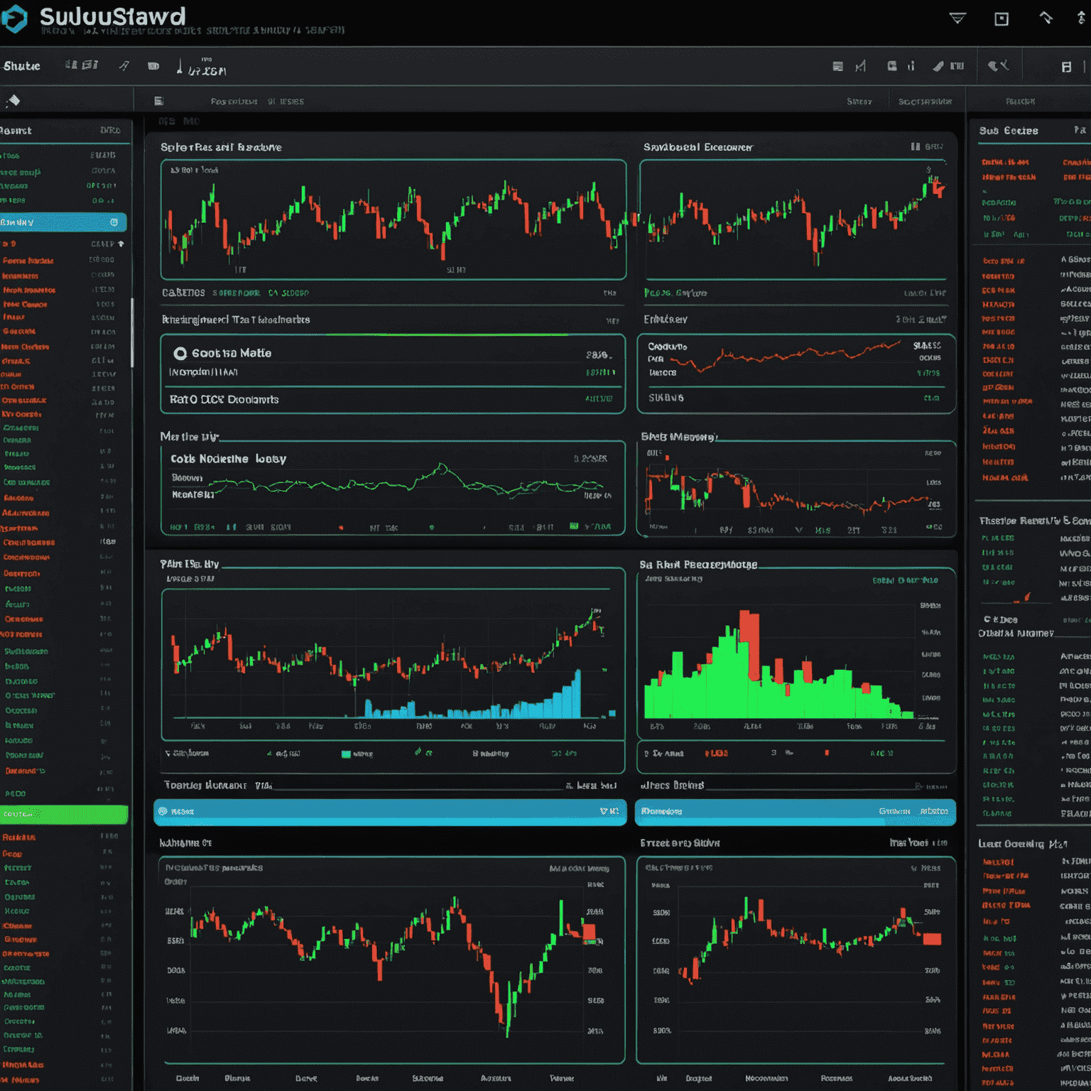 A neon-styled trading journal interface showing trade entries, risk management metrics, and performance analytics